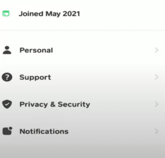 Go to the Profile Icon
