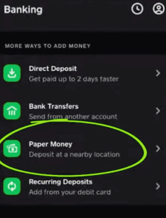 Click on Paper Money Option