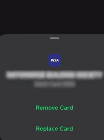 Select the "Remove Card" or " Replace Card"