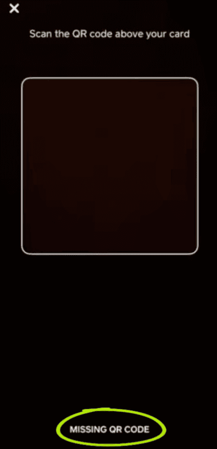 Select the “Missing QR code” button