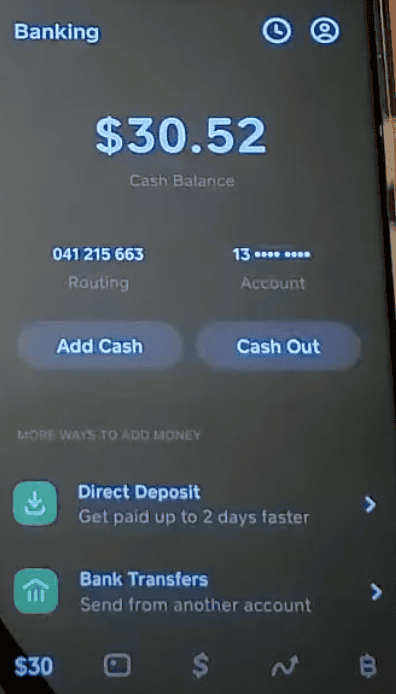Tap on the Banking tab